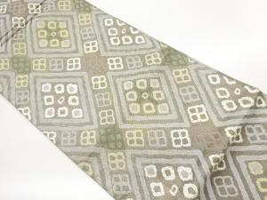 金通し金銀糸子持ち菱模様織出し袋帯